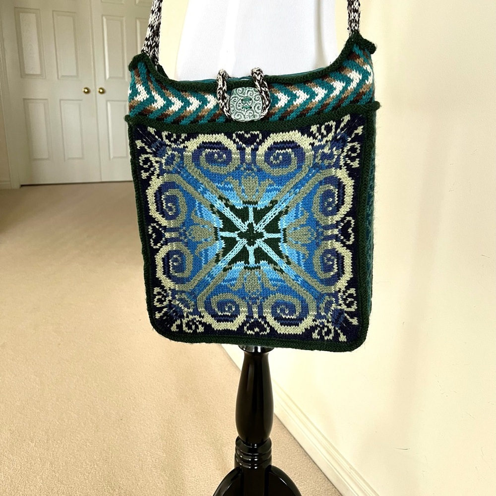Gorgeous one of a kind knit wool cross body bag